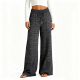 Black & Grey Gradient Stripe Wide-Leg Pants