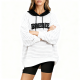Striped White & Gray Hoodie with "Groove" Emblem